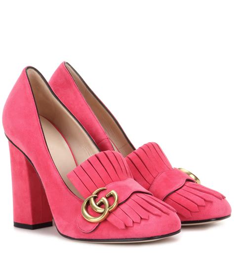 pink gucci loafers|gucci loafers suede.